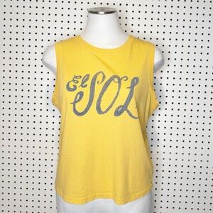 MOTHER | The Strong and Silent Type Graphic‎ Sleeveless Tee Tank in "El Sol"